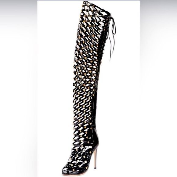 🔥🔥🔥over the knee thigh high stiletto boots brand new in the MF Box - Picture 2 of 7